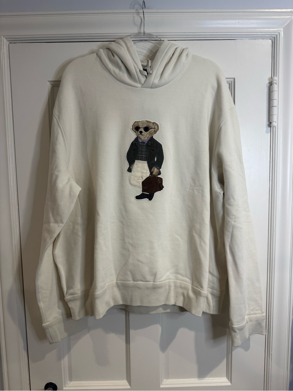 Ralph Lauren Cream Pullover Hoodie with Branded Neck Label